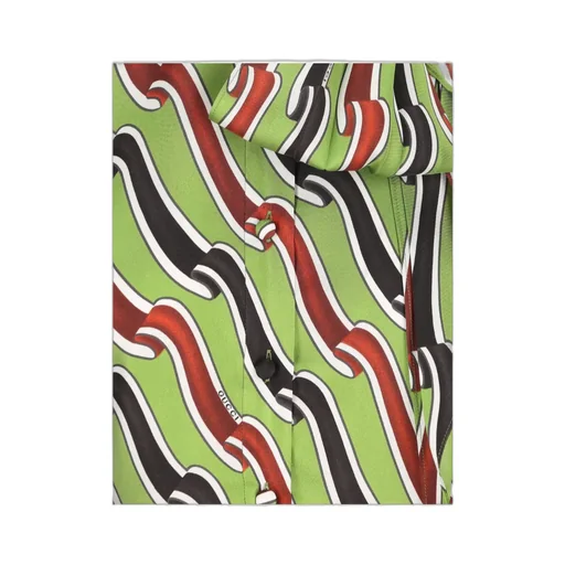 Gucci Printed Tie-Neck Midi Dress