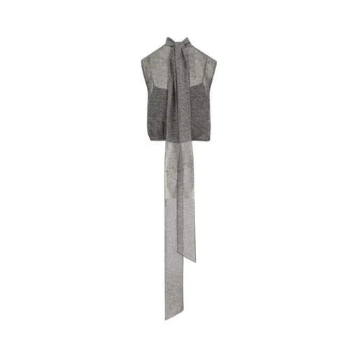 Sleeveless Bow-Detail Blouse