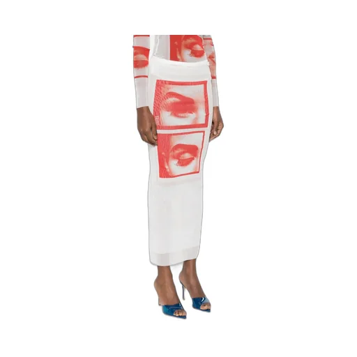 Eye Graphic Midi Skirt