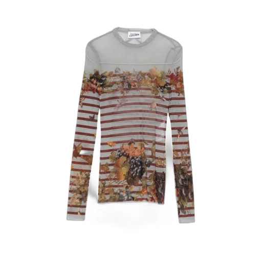 MariniÈRe Striped Grape-Print Top