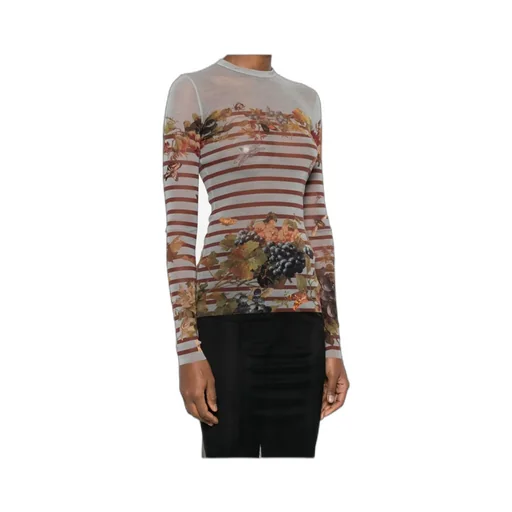 MariniÈRe Striped Grape-Print Top