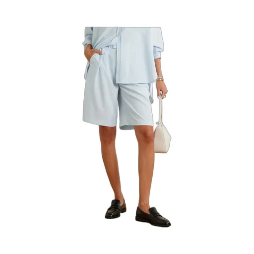 Vivian Pleated Striped Shorts