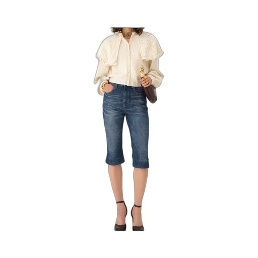 High-Waisted Cropped Jeans