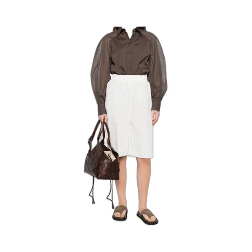 Sheer-Panel Long-Sleeve Shirt