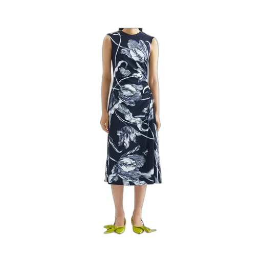 Floral-Print Sleeveless Midi Dress