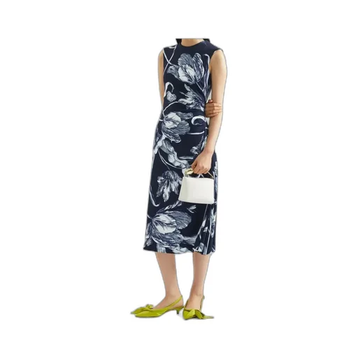 Floral-Print Sleeveless Midi Dress