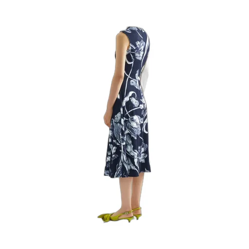 Floral-Print Sleeveless Midi Dress