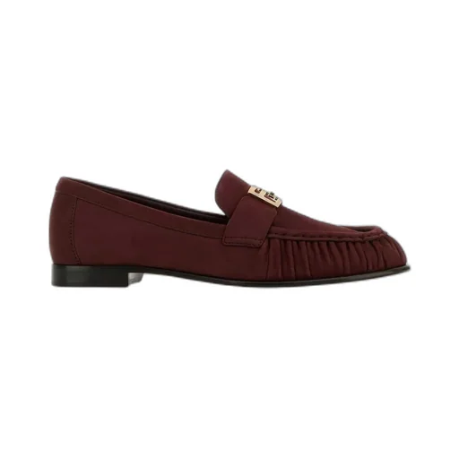 Fendi Logo Plaque Gathered Slip-On Loafers