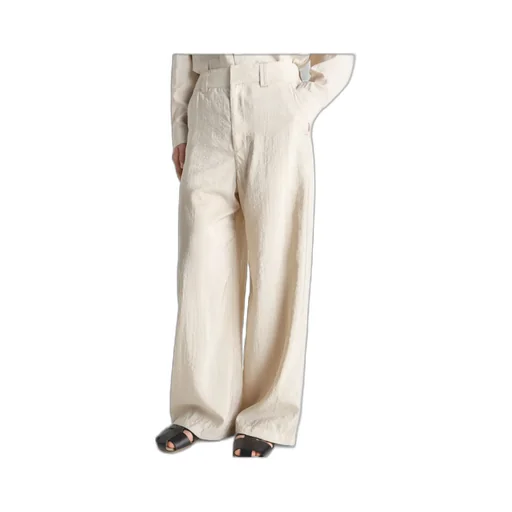 Straight Tailored Pants In Dry Silk