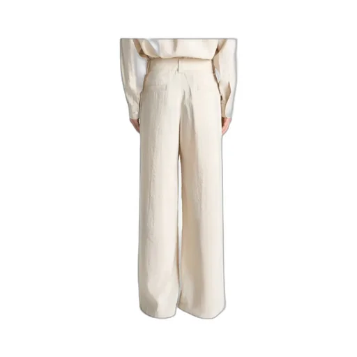 Straight Tailored Pants In Dry Silk