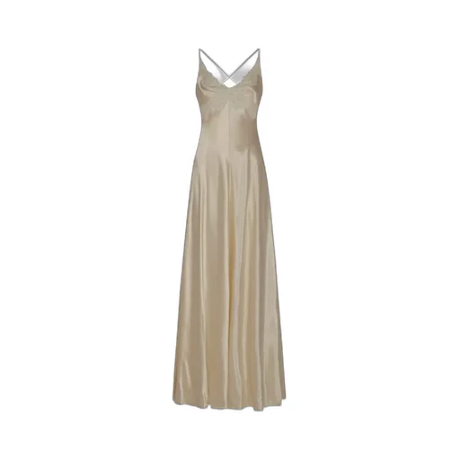 Alberta Ferretti V-Neck Lace-Trim Dress