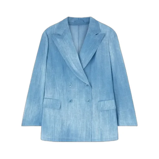 Double-Breasted Jacket In Silk-Effect Chiffon