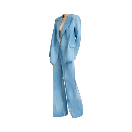 Double-Breasted Jacket In Silk-Effect Chiffon