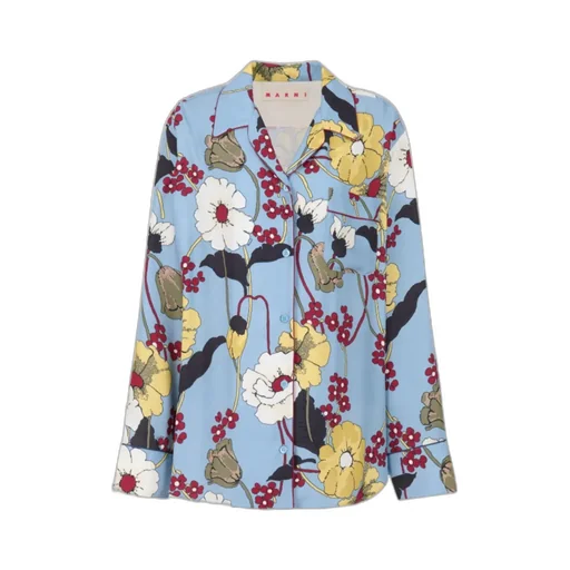 Marni Floral Print Long-Sleeve Shirt