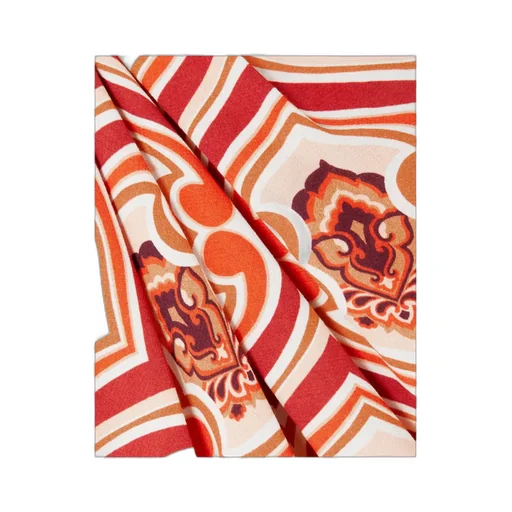 Wrap Effect Printed Mid-Length Skirt