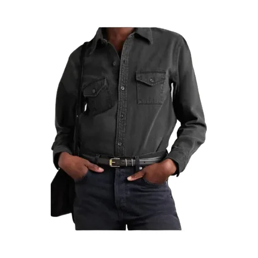 Long-Sleeved Denim Shirt