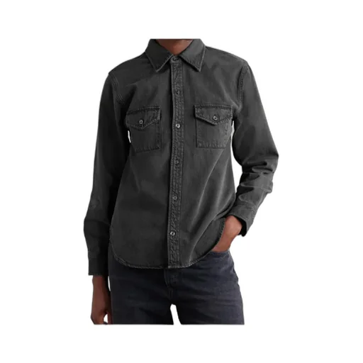 Long-Sleeved Denim Shirt