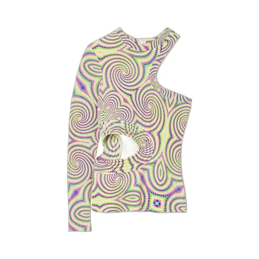 Digged And Cut Printed Bodysuit