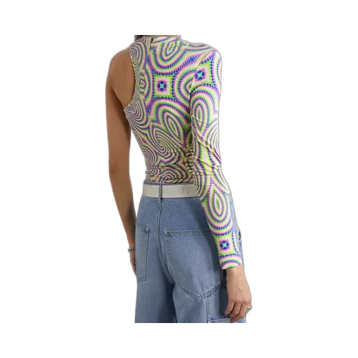 Digged And Cut Printed Bodysuit