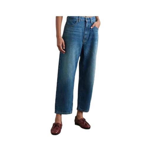 Bow High-Rise Tapered Jeans