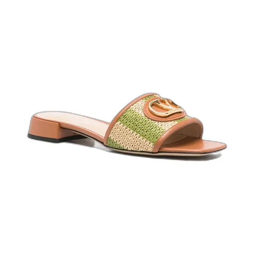Square-Toe Flat Sandals