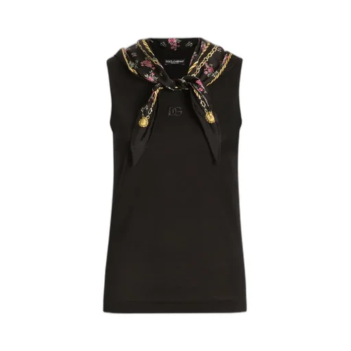 Dolce & Gabbana Detachable Scarf Sleeveless Top