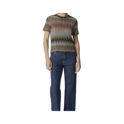 Snake-Pattern Viscose Lamé Crewneck T-Shirt