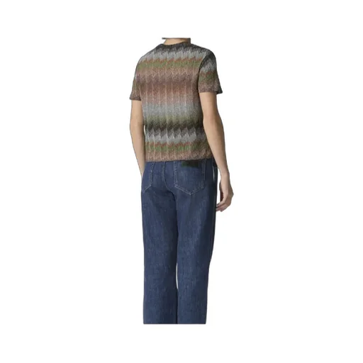 Snake-Pattern Viscose Lamé Crewneck T-Shirt
