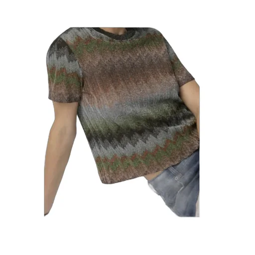 Snake-Pattern Viscose Lamé Crewneck T-Shirt