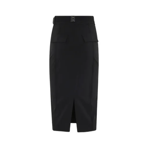 Skirt In Technical Bi-Elastic Fabric With Belt