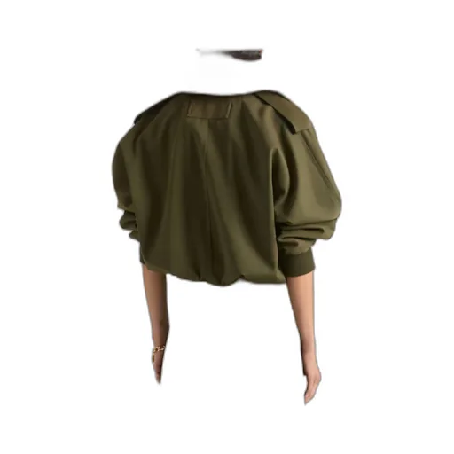 Bomber In Cotton And Wool With Shearling Collar