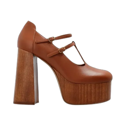 Chloé Mary Janes Buckle Detailed Platform Pumps