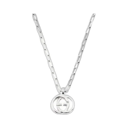 Three-Dimensional Double G Pendant Silver Necklace