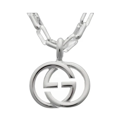 Three-Dimensional Double G Pendant Silver Necklace
