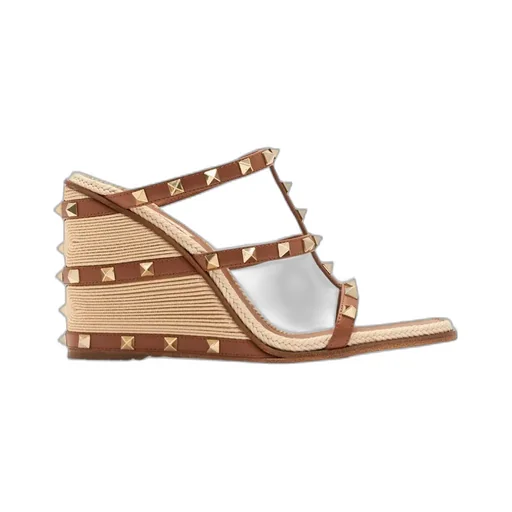 Valentino	Garavani Rockstud Open Toe Wedge Sandals