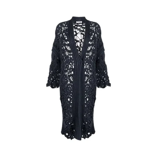 Crochet-Design Long-Sleeve Cardigan