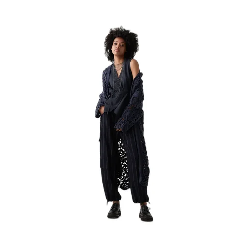 Crochet-Design Long-Sleeve Cardigan