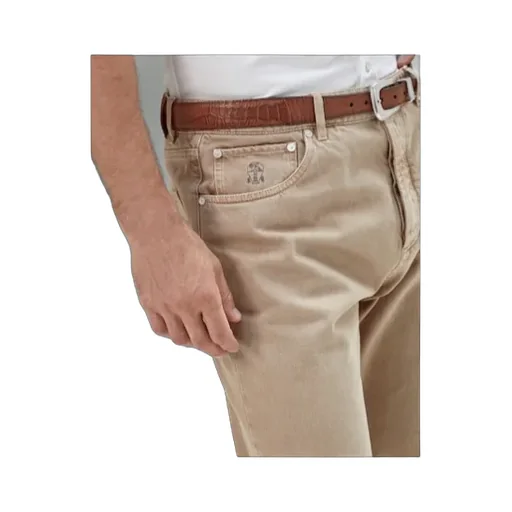 Embroidered Logo Straight Jeans