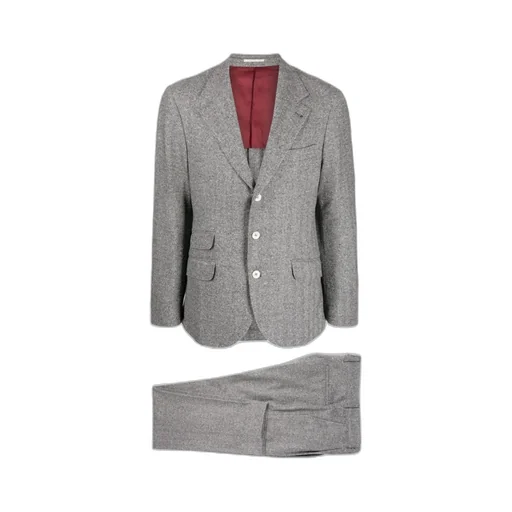 Wool-Blend Herringbone Two-Piece Suit