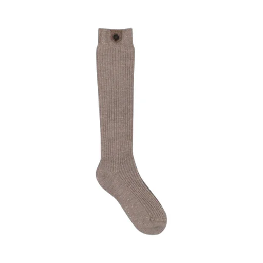 Metallic-Threading Ribbed-Knit Socks