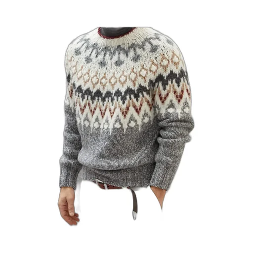Argyle Intarsia Crew Neck Jumper