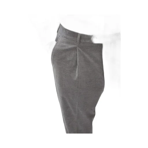 Pinstriped Cropped Tapered Trousers