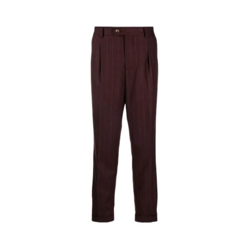Pinstripe-Pattern Tailored Trousers