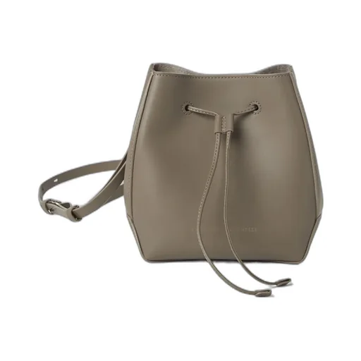 Monili-Embellished Leather Bucket Bag