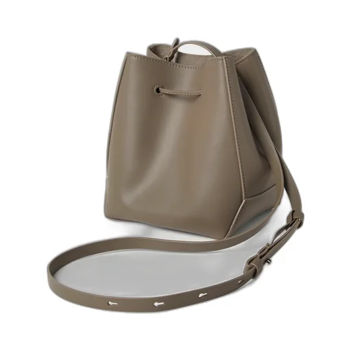 Monili-Embellished Leather Bucket Bag