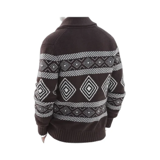 Cashmere Pattern-Intarsia Cardigan