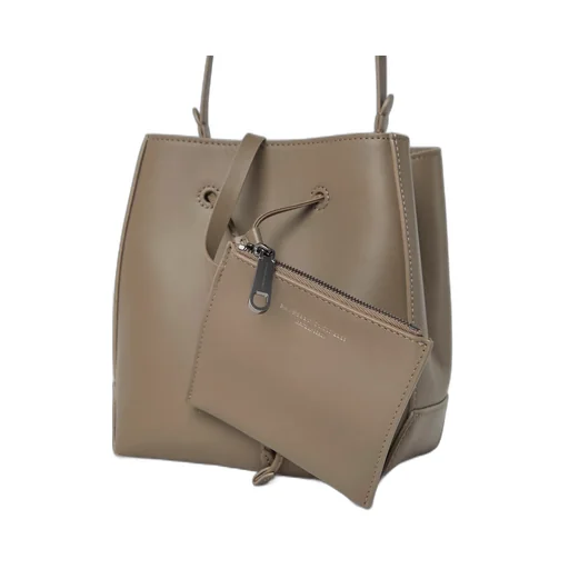 Monili-Embellished Leather Bucket Bag
