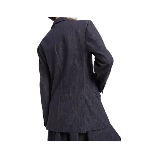 Denim Single-Breasted Blazer