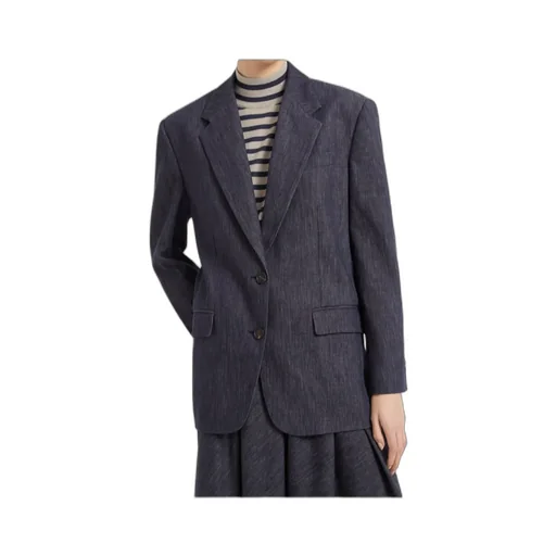 Denim Single-Breasted Blazer