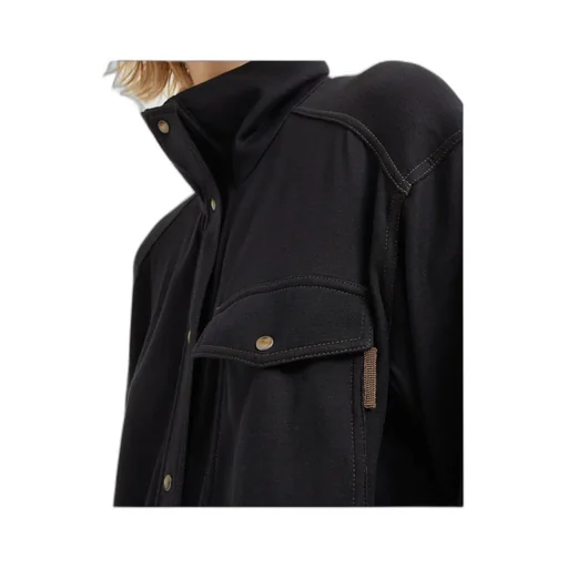High-Neck Press-Stud Coat